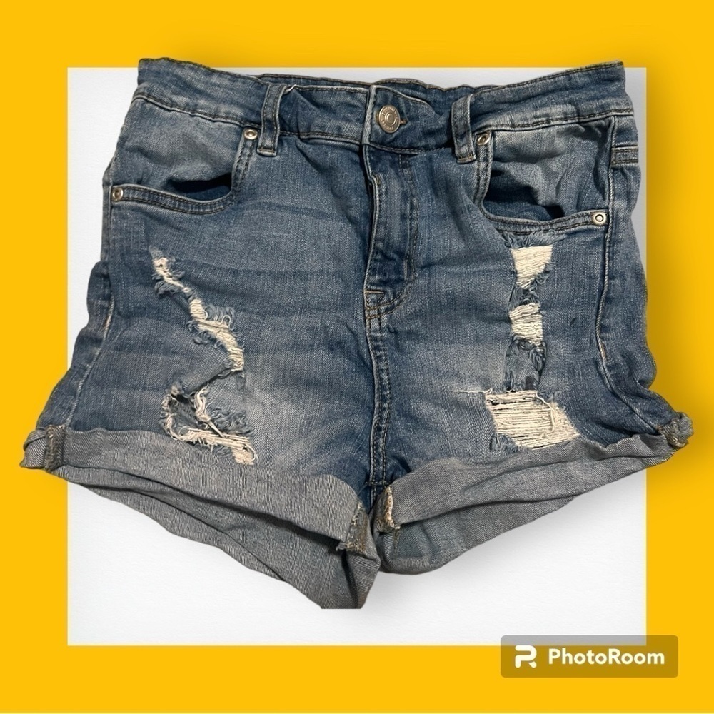Bluenotes Denim High Waist Distressed Jean Shorts 29